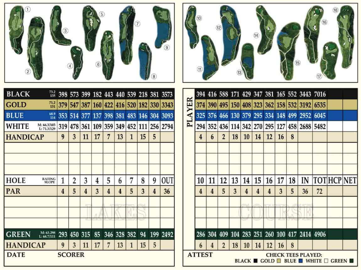 The Lakes Course Information Wildcat Golf Club